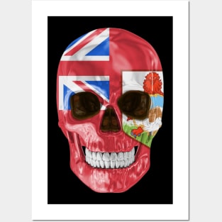 Bermuda Flag Skull - Gift for Bermudian With Roots From Bermuda Posters and Art